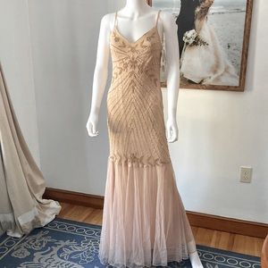 XSCAPE Silk Beaded Gown 10 NWT